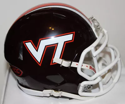 2017 Virginia Tech Hokies Maroon Throwback Custom Riddell Mini Helmet Vs BC • $65