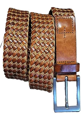 Martin Dingman Brown  Woven Belt 41  Handmade In Italy Leather • $35