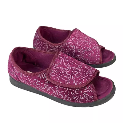 Foamtreads Womens Marla Slipper Fabric Pink Traditional Hook & Loop Non-Slip 9 • $19.99