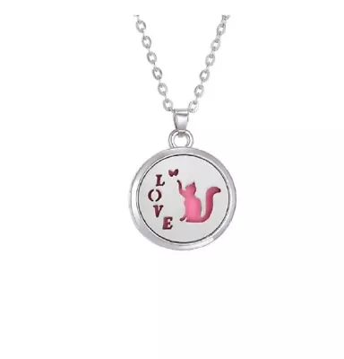 $12.99 • Buy Aromatherapy Oil Diffuser Locket Pendant Necklace Perfume Essential Cat