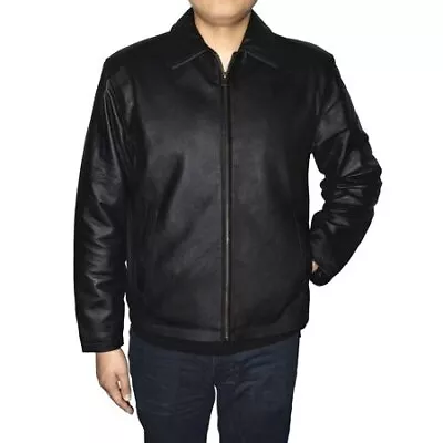 Victory Sportswear Mens Retro Leather Jacket Black Medium • $120