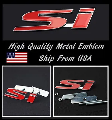 High Quality 3D SI Logo Racing Front Grill Grille Emblem Badge Civic RED   • $14.88