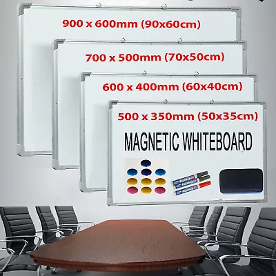 Magnetic Dry Wipe Whiteboard For Notice Memo Office School Home Pens Marker Use • £15.25