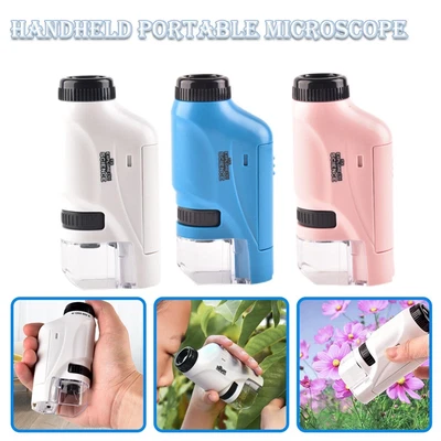 $10.70 • Buy 120x Portable Handheld Microscope For Children Pocket Microscope With LED E