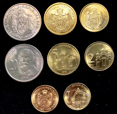 Serbia 4 Coins Set 1 2 5 20 Dinars UNC World Coins • $7.45