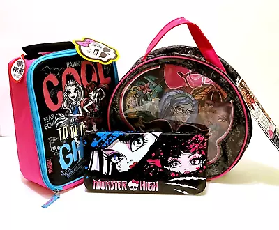 Monster High Case Lot Lunch Bag Skulltastic Beauty Bag And Pencil Box Tin 3pc • $26.95