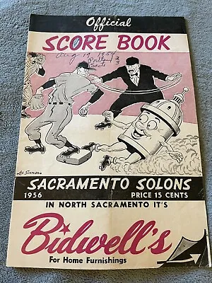 1956 Sacramento Solons Program Scorebook Pacific Coast League Baseball PCL Minor • $28.50