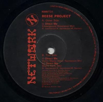 REESE PROJECT DIRECT ME UNDERGROUND RESISTANCE 12  Vinyl 1991 KEVIN SAUNDERSON • £9.99