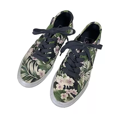 Vans 6.5 Sneakers Ultra Crush Lace Up Tennis Shoes Tropical Foliage Floral Print • $37.98