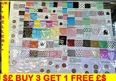 £2.79 • Buy 100x Small Colour &Clear Plastic Bags Baggy Grip Self Seal Zip Lock NEW BAG POLY