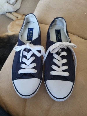 $9.99 • Buy Polo Ralph Lauren Parnell Navy  Canvas Shoe, Women Size 9.5 B, Comfort Lace Up