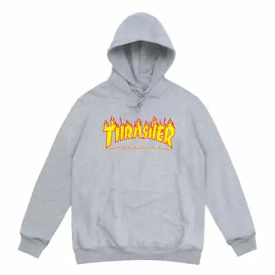 Thrasher - Flame Logo Hoodie Light Grey • $139
