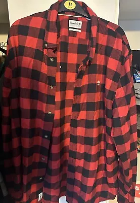 Timberland Red Check Buffalo Plaid Flannel Shirt • £20