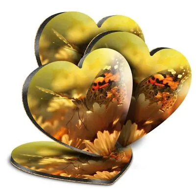 £9.99 • Buy 4x Heart MDF Coasters - Pretty Butterfly Butterflies  #3155