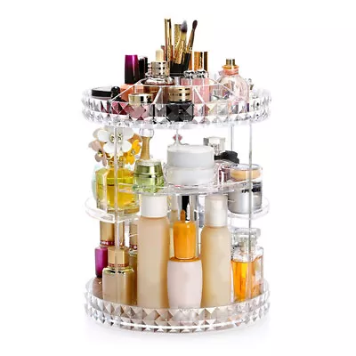 360 Large Rotating Makeup Organiser Cosmetic Storage Box Perfume Display Stand▸ • £10.61