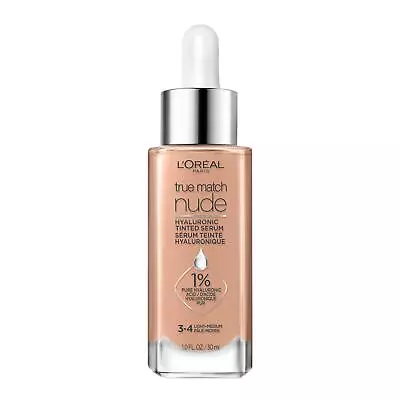 L'Oreal Paris True Match Nude Hyaluronic Serum Foundation Light-Medium 3-4 1 Oz • $18.32