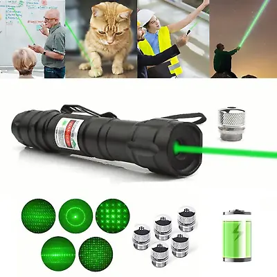6000Miles Green Laser Pointer Pen 532nm Rechargeable 5mw Lazer Beam+Batt+Charger • $16.95