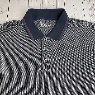 UNTUCKit Beaux Contrast Long Sleeve Golf Polo Shirt Mens Size XL Gray Navy Blue • $22.95