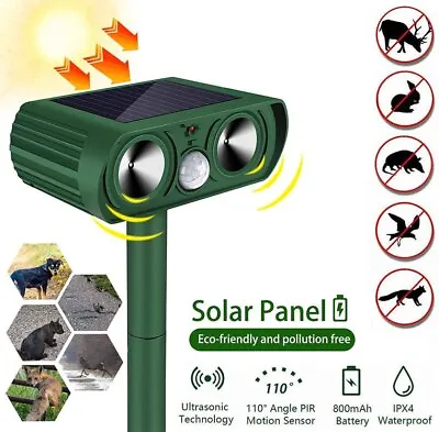 Animal Repeller Waterproof Ultrasonic Outdoor Pest Control For Farm GardenLawn • $14.79