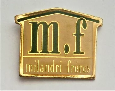 C464) Enamel M.f Milandri Freres French Advertising Badge Tie Lapel Pin • $6.21