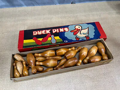 $43.96 • Buy Vintage 1950's Wooden Duck Pins Game No.603 Orig Box Concord Toy Co. USA Bowling