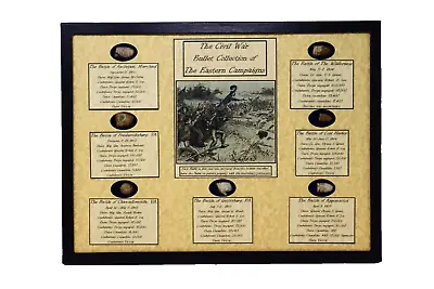 The Civil War Bullet Collection Of The Eastern Campaigns With Display Case & COA • $99.89