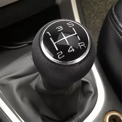 5 Speed Black Car Manual Shift Knob Gear Stick Shifter Lever Leather Universal • $8.90