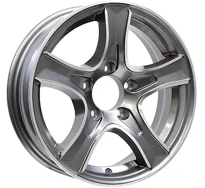 Aluminum Trailer Wheel 15X5 15 X 5 5 Lug 4.5 Center Thoroughbred Gun Metal Rim • $89.97