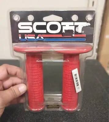 NOS VTG Scott MX 2 Red Grips Honda CR Dirt Bike Motocross 2000-019 Original • $29.99