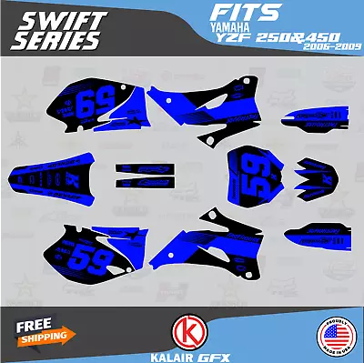 Graphics Kit For Yamaha YZ250F YZ450F(2006-2009)YZ 250F YZ 450F Swift-Blue Shift • $108.99