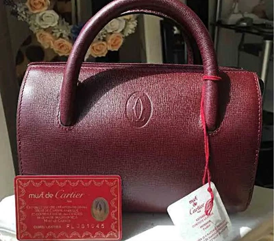 $750 • Buy Unused Authentic Cartier Vintage Hand Bag Handbag Bordeaux Deadstock