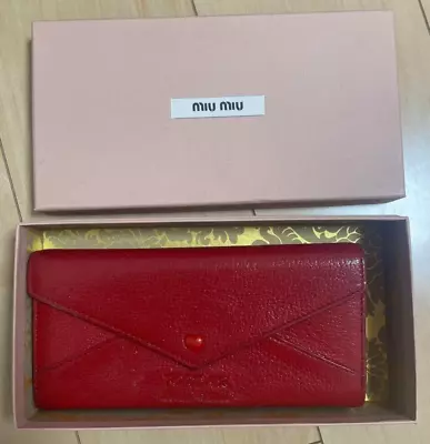 Miumiu Wallet Red Letter With Box Shipped From Japan • $88