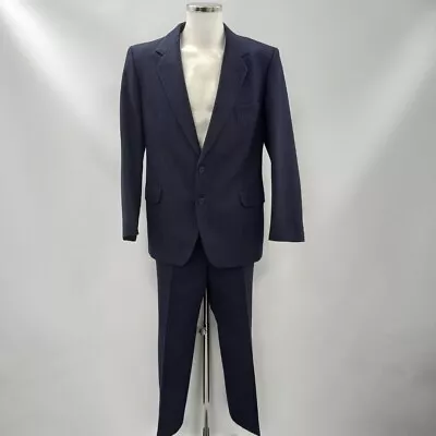 Magee Pinstripe Suit Mens 44R W40 Navy Blue Wool 2 Piece RMF03-RP • $9.85