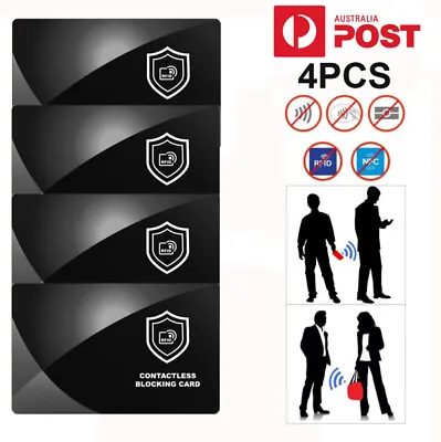 $15.89 • Buy 4PCS Scan Blocker NFC RFID Blocking Cards Protect Against Stolen Identity Theft