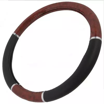 Wood Grain Two Tone Leather Steering Wheel Cover Universal Size 14.5-15.5  • $16.43