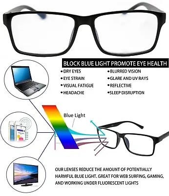 $8.49 • Buy Classic Blue Light Blocking Computer Reading Glasses Unisex Readers Gaming