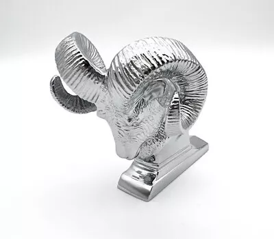 Universal Chrome Metal Ram Head Hood Ornament • $76.99