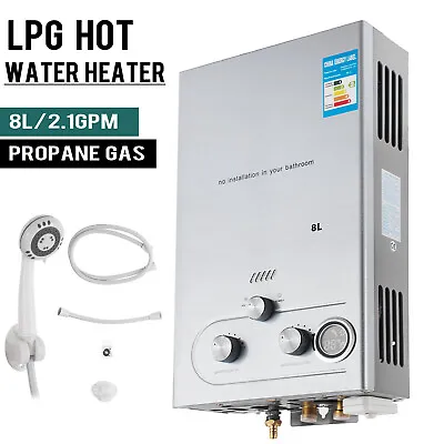 8L 16kw Hot Water Heater Tankless Instant Boiler Shower Kit • £79.99