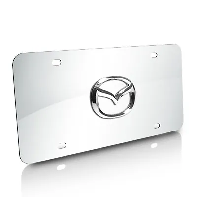 Mazda 3D Logo On Chrome Stainless Steel Metal License Plate • $40.99