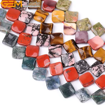 15mm Natural Assorted Diagonal Rhombus Stone Twist Beads For Jewelry Making 15  • $9.92