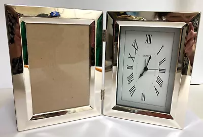 Picture Frame & Clock Folding Silver 4 X 6. • $24.95