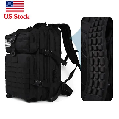 45L Black Tactical Backpack Military Hunting Hiking Camping Travel Rucksacks  • $32.99