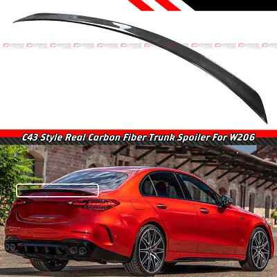 For 2022-24 Mercedes Benz W206 C-class C43 Style Carbon Fiber Trunk Spoiler Wing • $142.99