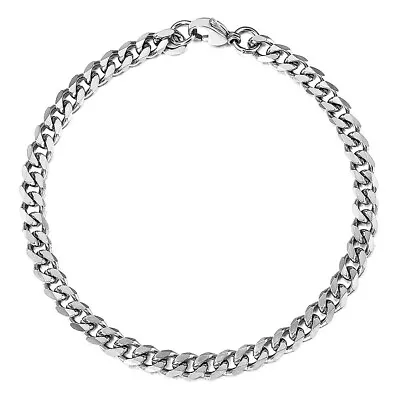 Silver Stainless Steel Curb Cuban Link Chain Bracelet Unisex Women Men 7-11inch • $7.12