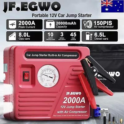 JF.EGWO 20000mAh Jump Starter Air Compressor Protable Battery Booster Power Bank • $89.87