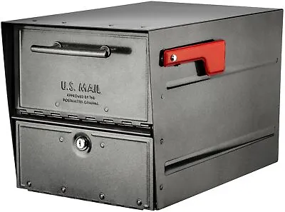 Architectural Mailboxes 6400 Oasis Eclipse Post Mount Locking - Pewter With Red • $89.74