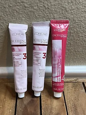 L'Oreal Excellence Creme #3 & #4 Conditioning Treatment 1.86 Oz Lot Of 3 • $24.99