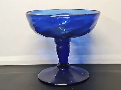 Beautiful Vintage Collectible Mexican Hand Blown Glass Glassware Cobalt Blue • $24.99