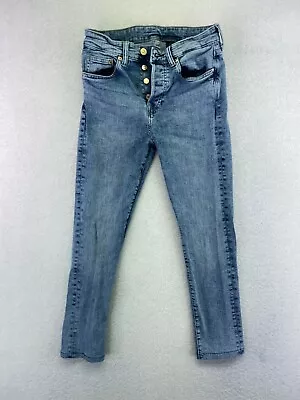 H&M &Denim Size 29 (27  Waist) Acid Wash High Waisted Button Fly Skinny Jeans • $18.95