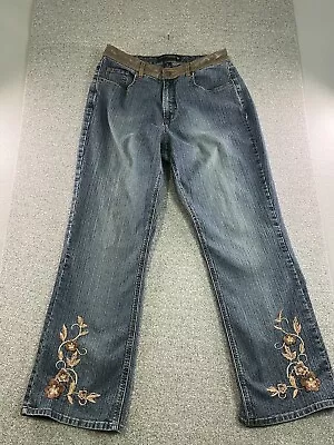 Venezia Jeans Womens *Size 14* Embroidered Floral Wide Leg • $14.95